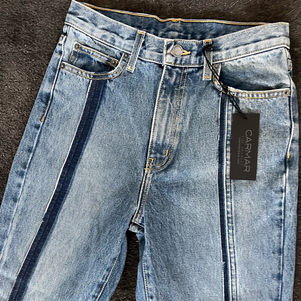 NWT Carmar Ursula Straight High Rise Non Stretch Jeans 100% Cotton